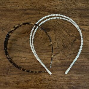 J. Crew Tortoise and Pearl Headband Duo